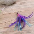 Everpert 1pc 10g/11.5cm Black Lead Head Feather Lure Bait Trolling Boat Fishing -intl. 