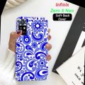 Infinix Zero X Neo Back Cover -  Blue Floral 2Gud Soft Case Cover For Boys and Girls. 