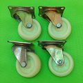 4Pcs Universal Caster Wheels 2" Furniture Wheel Castor White PP Nylon Dual Roller Wheel For Platform Trolley Chair. 
