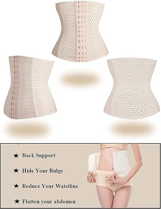 Women's%20Breathable%20Waist%20Shaper%20Trainer%20Tummy%20Slim%20Shapewear%20Corset%20Girdle%20Postpartum%20Belly%20Fat%20Control%20wrap%20Belt%20for%20Gym%20Exercise%20Body%20Shaper%20with%20Adjustable%20Hooks%20-%20Image%204
