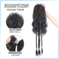 Dyed Blue Water Ripple Boxing Braid Ponytail Wig Braid Artificial Hair Dopamine Grip Waterfall Curly Hair High Ponytail. 