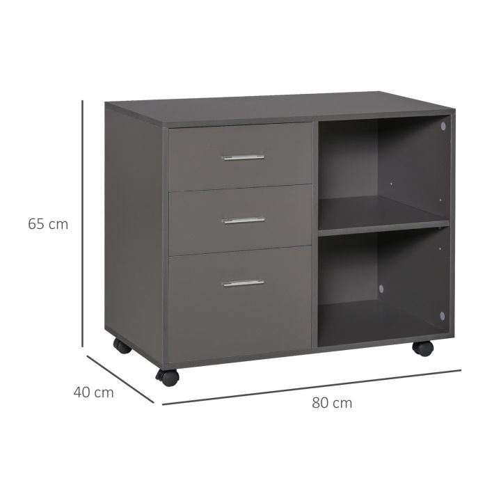 Printer%20Stand%20Storage%20Rack%20Freestanding%20Storage%20Cabinet%20w/%203%20Drawers%202%20Shelves%204%20Wheels%20Office%20-%20Image%204