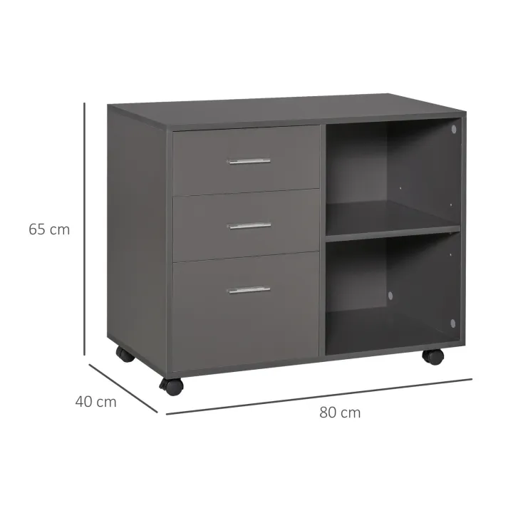 Printer%20Stand%20Storage%20Rack%20Freestanding%20Storage%20Cabinet%20w/%203%20Drawers%202%20Shelves%204%20Wheels%20Office%20-%20Image%204