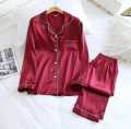 Printed Hot Sexy Silk Ladies Sleep Wear Night Dress with Shirt and Trouser (Complete Sleeping Suit) For Women/Nighty for Girls. 