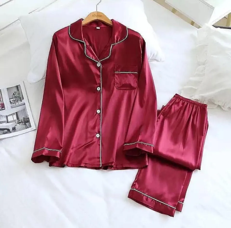 Nighty Dress Silk Trouser Shirt Nighty Printed Hot Silk Ladies Sleep Wear  Night Dress With Shirt