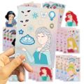 8/16Sheets Disney Princess Children DIY Puzzle Stickers Game Make-a-Face Assemble Jigsaw Decals Kids Educational Toys Party Gift. 