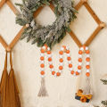 Thanksgiving Wooden Bead Decorations Boho Farmhouse Wood Bead Garland with Tassels Chic Home Decor for Vases Shelves Windows Tiered Tray Accessories Wooden Beads. 