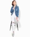Women Longline Denim Jacket. 