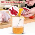 1 Pack Plastic Marinade Injector Syringe with Screw-on Meat Needle for BBQ Grill,1.1oz (30ml) Red. Meat Injector Kit, Turkey Injector Syringe, Marinade Needles for Home Yummy Smoked,Portable for Party. 