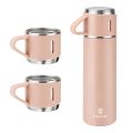 BT53 Stainless Steel 500 ML Vacuum Flask/ Bottle/ Thermos for Hot and Cold Drinks with Three Cups (Pink). 