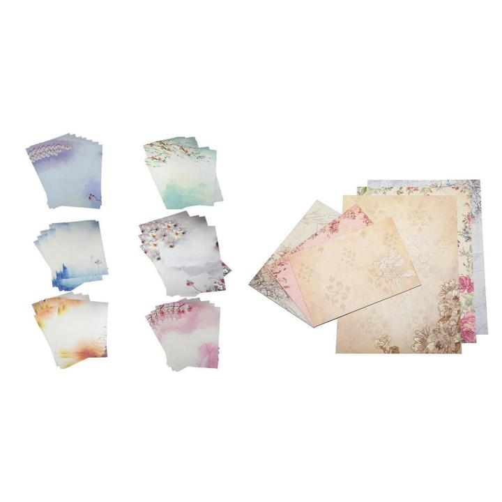 48Pcs Writing Stationery Paper & 1 Set Vintage Stationery Sets with Envelopes for Writing Letters