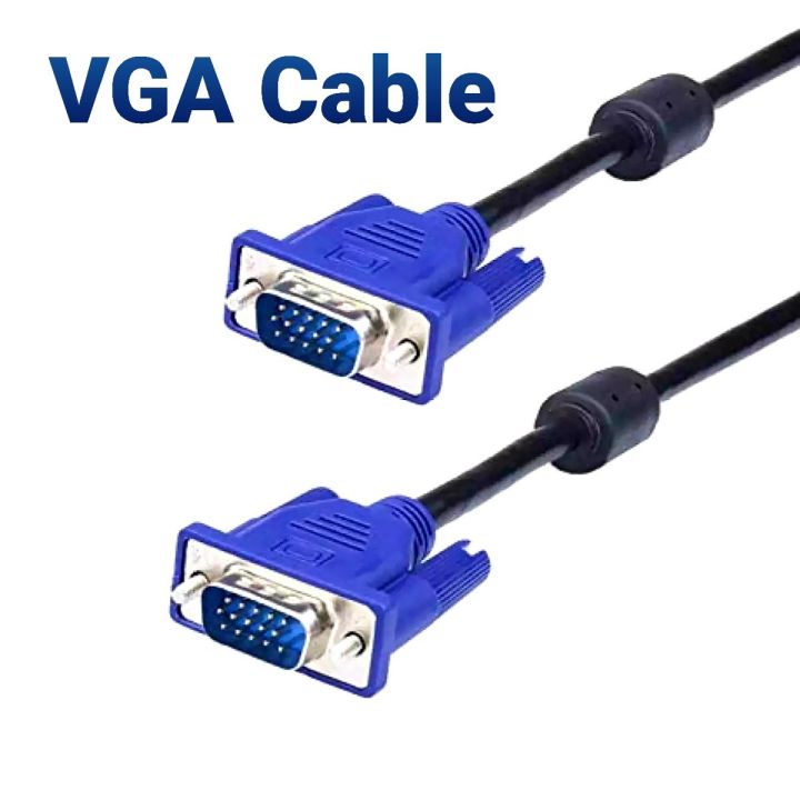VGA Cable Male to Male For Monitor PC Computer Laptop LED TV Original Full HD 1080p Display Resolution High Quality Video Game Streaming Desktop PC