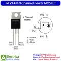 3pcs IRFZ44N N-Channel Power MOSFET Transistor Set | High Current Fast Switching MOSFET for Power Supply, Motor Control, Inverter & DIY Electronics Projects by Electrica. 