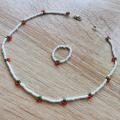 white cherry beaded necklace - trendy beaded necklace - beaded choker - daisy beaded necklace - boho beaded jewelry customize. 