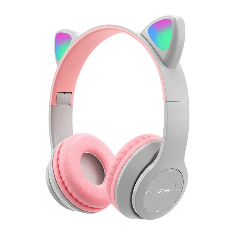 Wireless Headphones Cat Ear With Mic Bluetooth Cool Glow Light Stereo Bass Helmets Kids Gamer Girl Gifts Daraz.pk