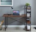 Wooden Laptop Computer Desk Study Writing Table with 4 Tier Shelf. 