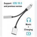 2 in 1 Lightning Adapter to Jack 3.5mm and Lightning Port for iPhone 11/11 Pro /11 Pro Max/ Xs Max/ X / XS/ 8 / 7. 