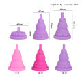 Cross-border new foldable silicone menstrual cup with lid portable and compact women's menstrual care cup telescopic menstrual cup. 