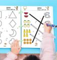 Tracing Workbook Set,Reusable Calligraphy Copybook , Practice Drawing Book for Kids , Handwriting book children learning toys 64 Page Kids educational learning tracing book stroke line dot to dot tracing workbook. 