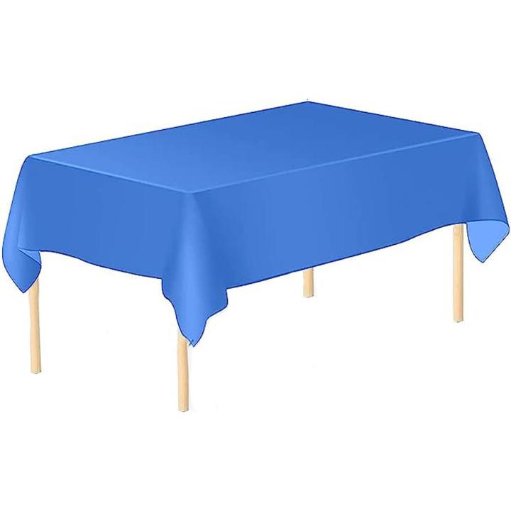 Blue Plastic Waterproof Table Cover- Tablecloth for Rectangle Table 54" x 72" Disposable Table Cover for Bridal Shower Wedding Birthday Party Decorations