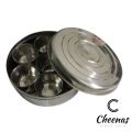 Stainless Steel Masala Box Large Size - 7 Pc Jars Spice Box. 