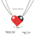 Hip hop heart shaped building block love pendant necklace men women can split block block pendant necklace couple necklace. 