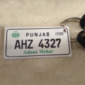 Customized Car and Bike Number Plate Keychain - Metal Keychain. 