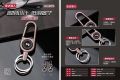 Double the Style, Double the Function: Dual Ring Metal Keychain Hook in Silver and Lavender. 