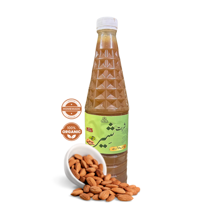 Homemade Sharbat Sheer (Badamo Wala Sharbat)  – Premium Almond Milk Syrup – Natural Energy Drink – Summer Refreshment – 1000ML