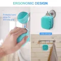 Silicone Bath Body Brush Scrubber with Liquid Soap Gel Shampoo Dispenser| Silicone Grooming Massage Brush| Dry Skin Spa Exfoliating Body Brush| Back Scrubs Bristle Comb Shower Brush| Soft Silicone Sponge Body Scrubber for Adults Kids Babies Pets Cat Dog. 