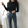 Yfashion Women Winter Knitted Sweater Solid  Half Turtleneck Thickening Tops Loose Pullover Sweater. 