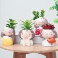 1xResin Cute Girl Succulent Planter Bonsai Pot Flowerpot Box Planter A. 