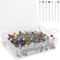 250 Pieces Sewing Pins Ball Glass Head Pins Straight Quilting Pins For Dressmaker Jewelry Decoration. 