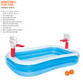 8 Ft Bestway Basketball Inflatable Play Swimming Pool For Kids 87 Inch Inflatable Retangular Large Kids & Family Swimming Pool With Basketball Summer Season Pools Party With Inflatable Vinyl Deep Swimming Pool With Play Basketball Indoor Pool Code: 54122. 