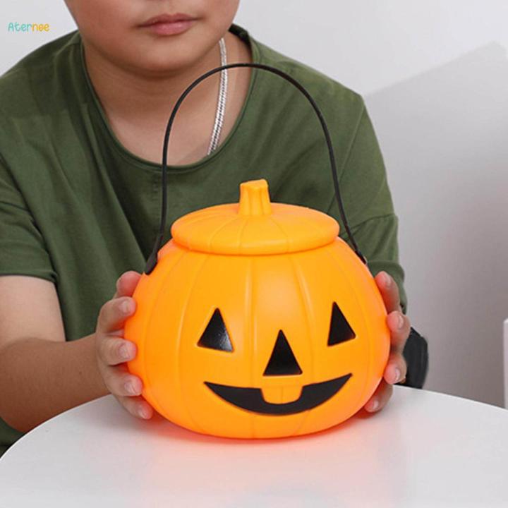Halloween Pumpkin Bucket Candy Bucket Halloween Props Candy Basket Portable Decor Gift Basket Thanksgiving with Handle Trick or Treat Bucket