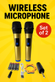 LT-125 2x Universal Wireless Microphone Professional Handheld Mic System + Receiver Karaoke for mobile, PC, DSLR, Camera HD Wirelss Handy Microphone with reciever for Mobile and PC Compiter, DSLR, Video Camera Universal. 