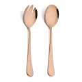 【FUN LIVE】 2Pcs Black Salad Spoon Fork Stainless Steel Salad Dessert Spoon Cutlery Set Serving Spoons Kitchen Utensils Accessorie Tableware. 
