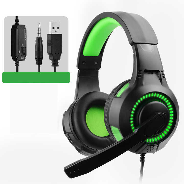 7245 Game Headset Surround Stereo Headphones with Microphone LED Colorful Lights earphone Works for Laptop Computer Tablet Gamer / Stereo Gaming Headphone with Microphone & RGB LED for PC, Laptop & Gaming Console