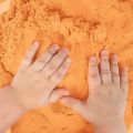 Kinetic Sand (500gm) The Original Moldable Sensory ( ORANGE ) Play Sand For Kids With Free Molds Set. 