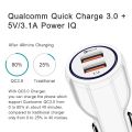 Car USB Charger Quick Charge 3.0 QC 3.0 2.0 Fast Charging Adapter Dual USB Car-Charger For All Mobiles White. 