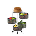 Kitchen Round shape Storage Rack Vegetable Rack 3/4/5 Layer's  360 Degree Movable Cylindrical Kitchen Storage Rack, Closet Storage Rack, Condiment Jars, Vegetable and Fruit Kitchen Storage Trolley for Home/Office. 