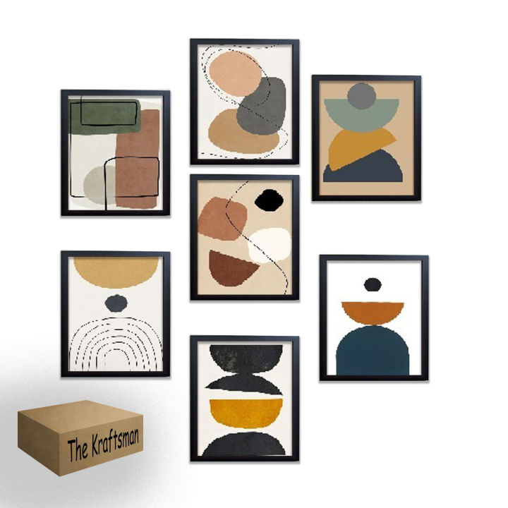 6x8" 7 Pcs Gallery Decor Frame set, Glass front Wall Picture Frames, Living Room Decor, Bedroom Frames