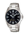 Casio Edifice Mens Steel Black Dial with Date Silver Steel Band Watch-EFV-100D-1AVUDF. 
