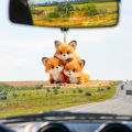 Delanme Personalized Fox Ornament Adorable Fox Car Pendant Keychain for Christmas Tree Decoration Cute Cartoon Keepsake Bag Charm Ornament Buyer's Favorite Cute Cartoon Decor. 