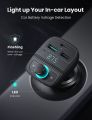 UGREEN__ Car Bluetooth Adapter - Car Charger + Bluetooth FM Transmitter PD/QC 3.0/4.0, Support Hand-Free Calling/MP3 Audio Playing/TF&USB Driver/Voltage Display. 