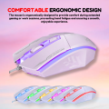 RGB Mouse with FREE Mouse Pad - HP Gaming Mouse with Top RGB 7 Lights Breathing - USB Wired Optical Moue for PC, Laptop, Minecraft, Mobile Pubg, Free Fire. 