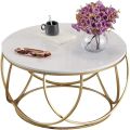 Contemporary Small End Tables for Living Room ,Round Side Tea Coffee Table ,Couch Cocktail Table, Tempered Glass Top and Metal Frame ,Polished Surface. 