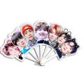 Wholesale Bangtan Boys Kpop Cartoon Cute Bangtan Boys Folding Fan Plastic Fan Promotion Hand Fan for Gift Cute Cool PP. 
