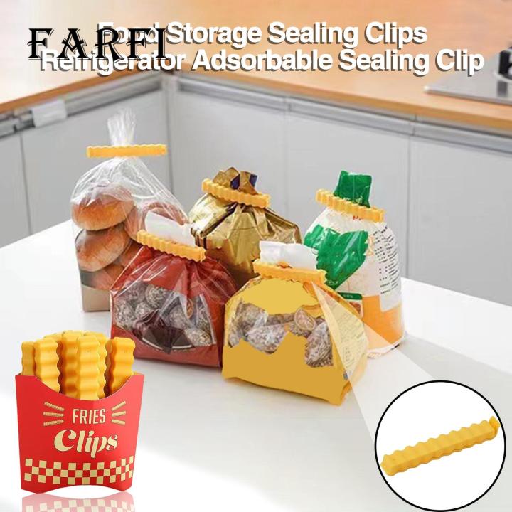 Airtight Crisp Clips Snack Bag Sealers Keep Food with 12 Pcs/box Sealing Clips Fridge Magnet Bag Clips for French Fries More Food Storage Sealing Clips