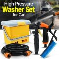 Portable High Pressure Car Washer Highest Quality ABS Plastic material Large Tank Capacity of 16 Liters 12 V Car Cigarette Lighter Connector 40 Watts motor powered diaphragm pump With speed and spray regulator. 